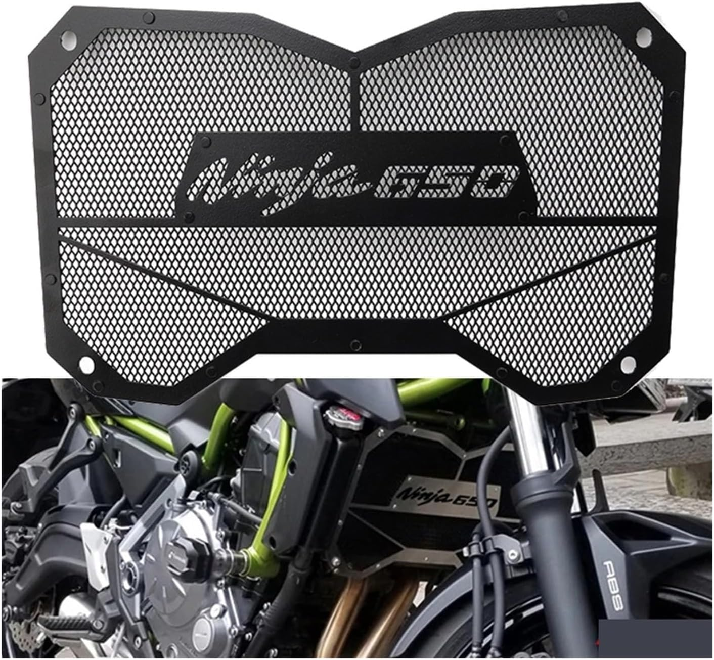 Compatible with Z650 Z 650 Ninja 650 2017 2018 2019 2020 2021 2022 2023 Motorcycle Oil Water Cooler Grille Cover Radiator Guard (Color : Black, Size : Ninja 650) image number 2