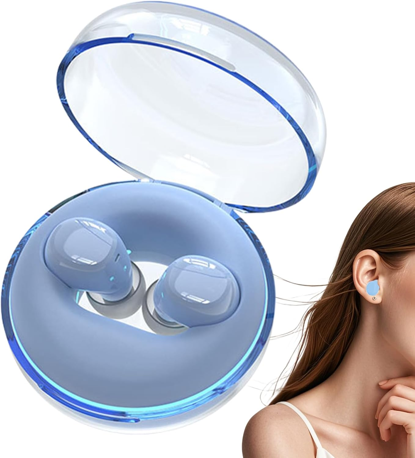 Jinyilwn High Precision Noise Cancelling Wireless Earbuds, Lightweight Design, Connect, Noise Cancelling, Comfortable Long Wear - for Outdoor Sleep Workout Cycling Fitness Travel Office Mobile Player image number 2