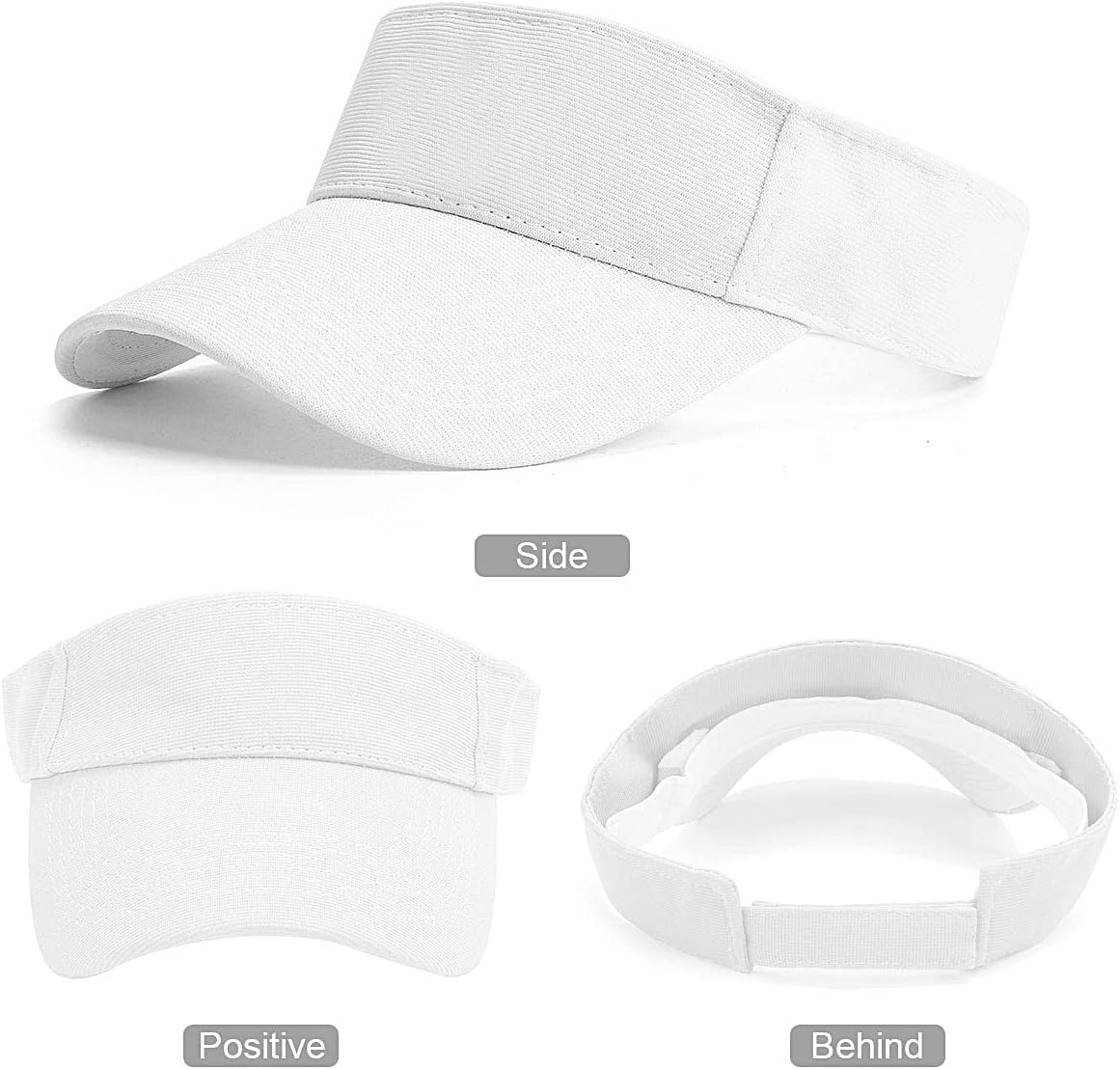 BLURBE Sun Visor Cap - Women Ponytail Baseball Cap, Sport Outdoor Plain Visor Cap, Adjustable Twill Golf Tennis Visor Hats for Men image number 2