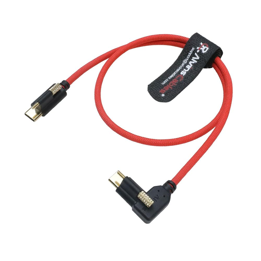 Alvin'S Cables Locking USB-C to USB-C Power Cable Ultra-Flexible for Blackmagic Pyxis Monitor,Ursa Cine EVF, USB-C 3.2 10Gbps Data Transfer Cable for Blackmagic Micro Studio 4K G2 0.5M
