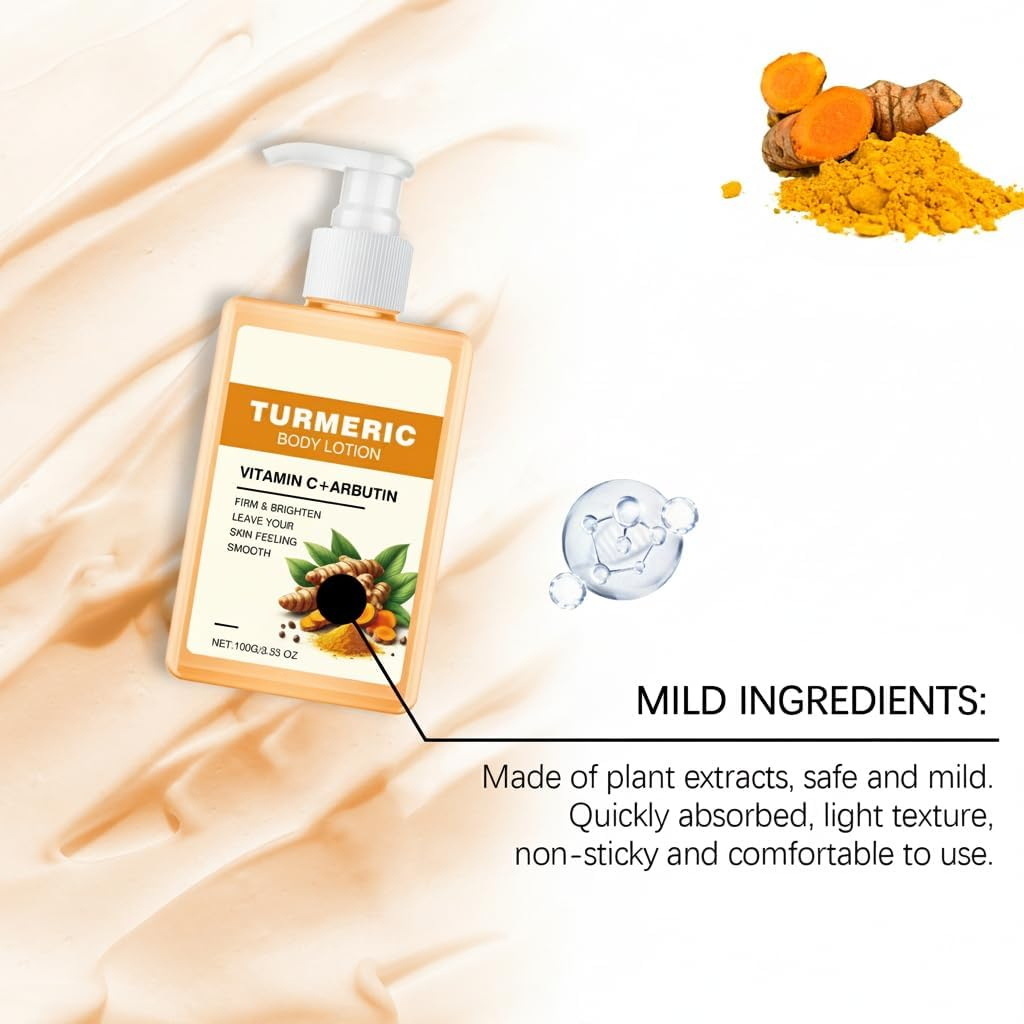 Vitamin C Turmeric Firming Brightening Cream, Turmeric Whipped Body Butter, Body Hydrator Serum, Skin Treatment Cream, Skin Firming and Tightening Lotion, Vitamin C Face Lotion Moisturizer (1PCS)