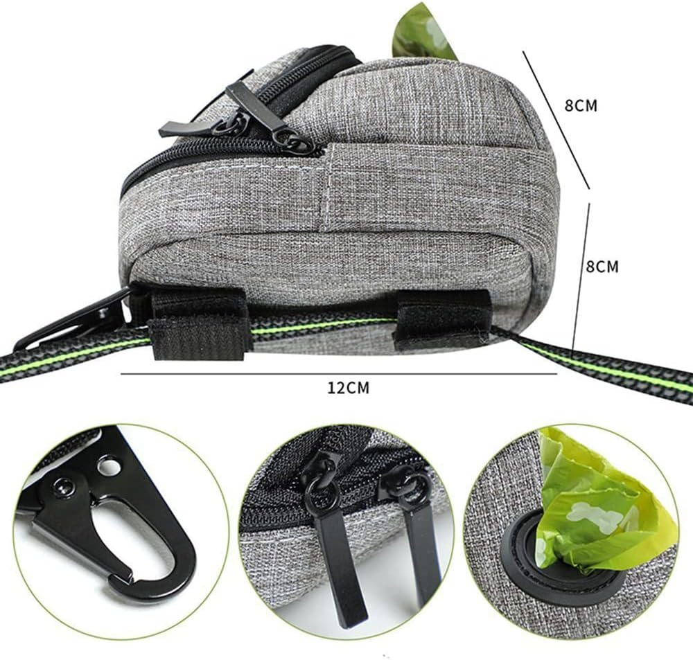 Dog Training Treat Pouch with Pet Waste Bag Dispenser and Poop Bag Holder - Rose Red - Grey image number 3