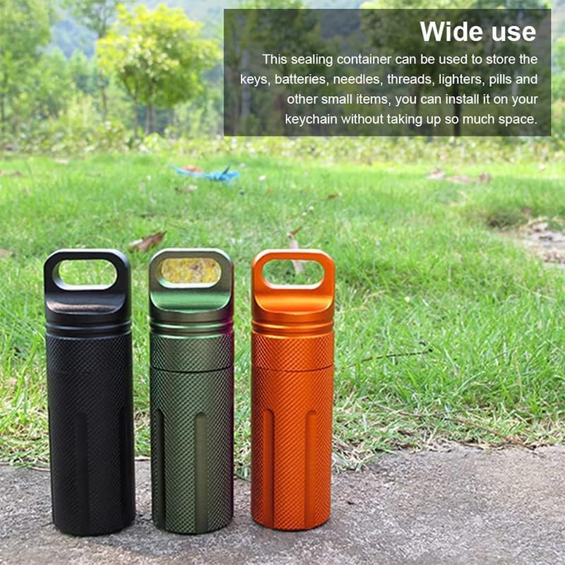 AIMALL Aluminum Waterproof Capsule Storage Container, EDC Survival Kit Sealed Medicine Bottle, Compact Outdoor Tool image number 2