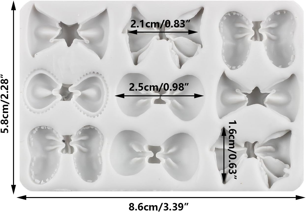 Bowknot Silicone Molds for Cake Decorating Candy Chocolate Silicone Chocolate Moulds Gum Paste Polymer Clay Set of 1 image number 5