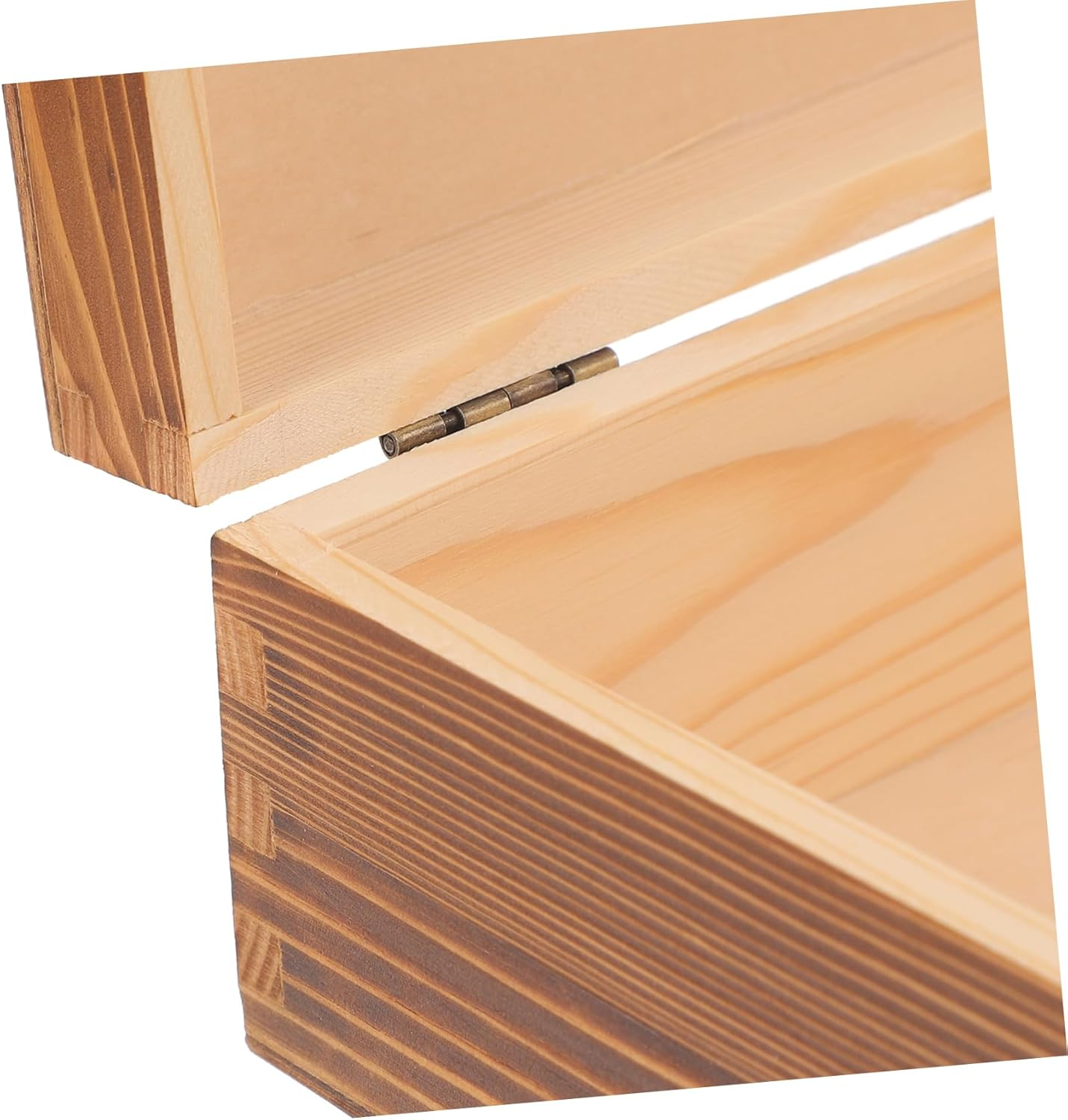 Small Wooden Jewelry Box Lid, Multi-Functional Decorative Keepsake Storage Container, Burnt Wood Finish, Compact Wood Trinket Organizer for Home And image number 5