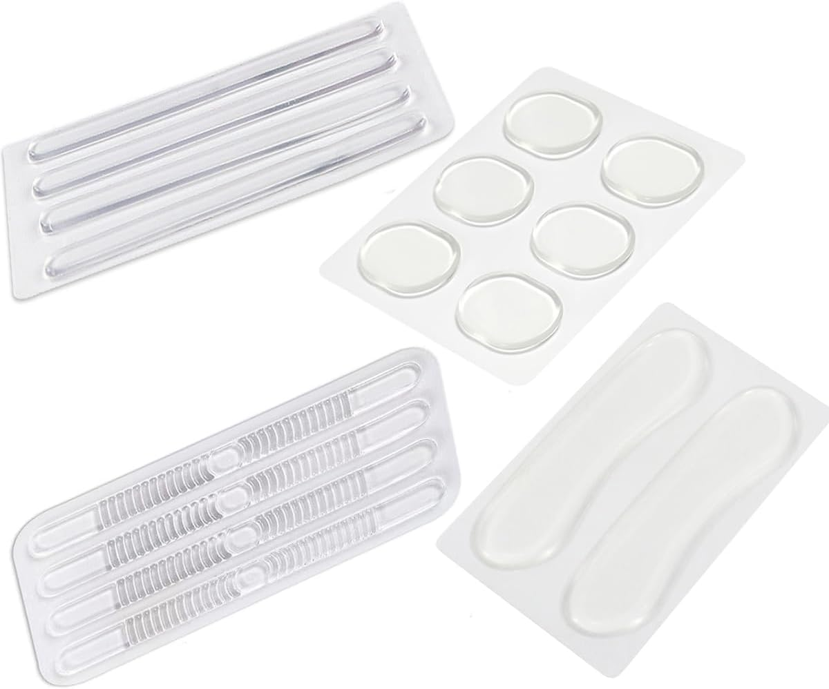 Clear Silicone High Heel Cushion Inserts Pad Heel Grips anti Slip Sandals Gel Strap Strips Foot Support Gel Shoe Sticker Foot Care Protector for Foot Pain Relief, Set of 16, Clear, 16 Piece Set image number 3