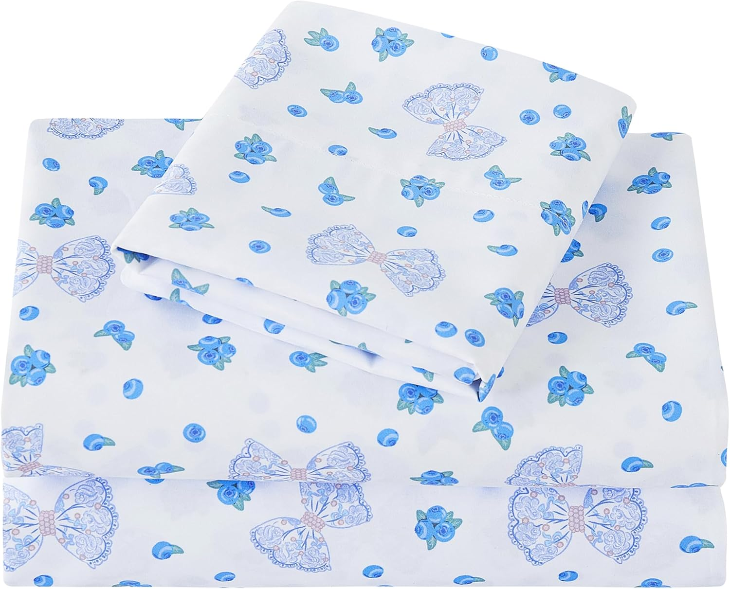 Viviland 4 Pieces Boys White Full Sheet Set - Soft Microfiber Fitted Flat Sheets & Pillowcase Bed Sheet Set - Red Excavator Construction Tractor Truck Bedding Sets - for Kids & Toddlers