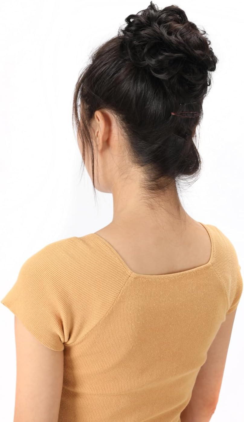 Messy Bun Hair Pieces for Women Hair Bun Extension Updo Curly Messy Bun Bridal Headpiece Wig Hair Accessory Curly Hair Loop image number 2