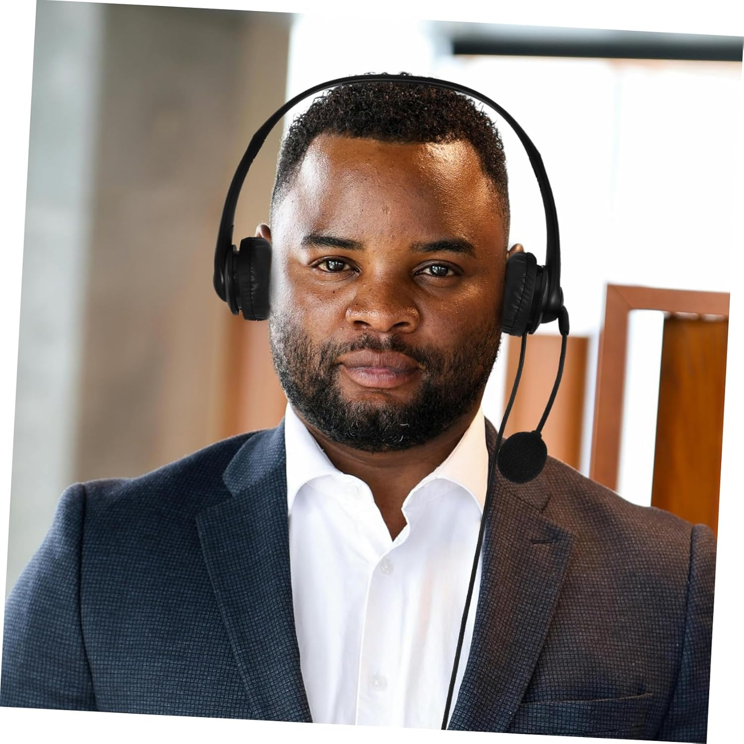 HOLIDYOYO Noise Canceling Headphones Wire Control Headset for Computer Use for Call Center Headphone Setup Featuring USB Headset Microphone for Communication image number 3