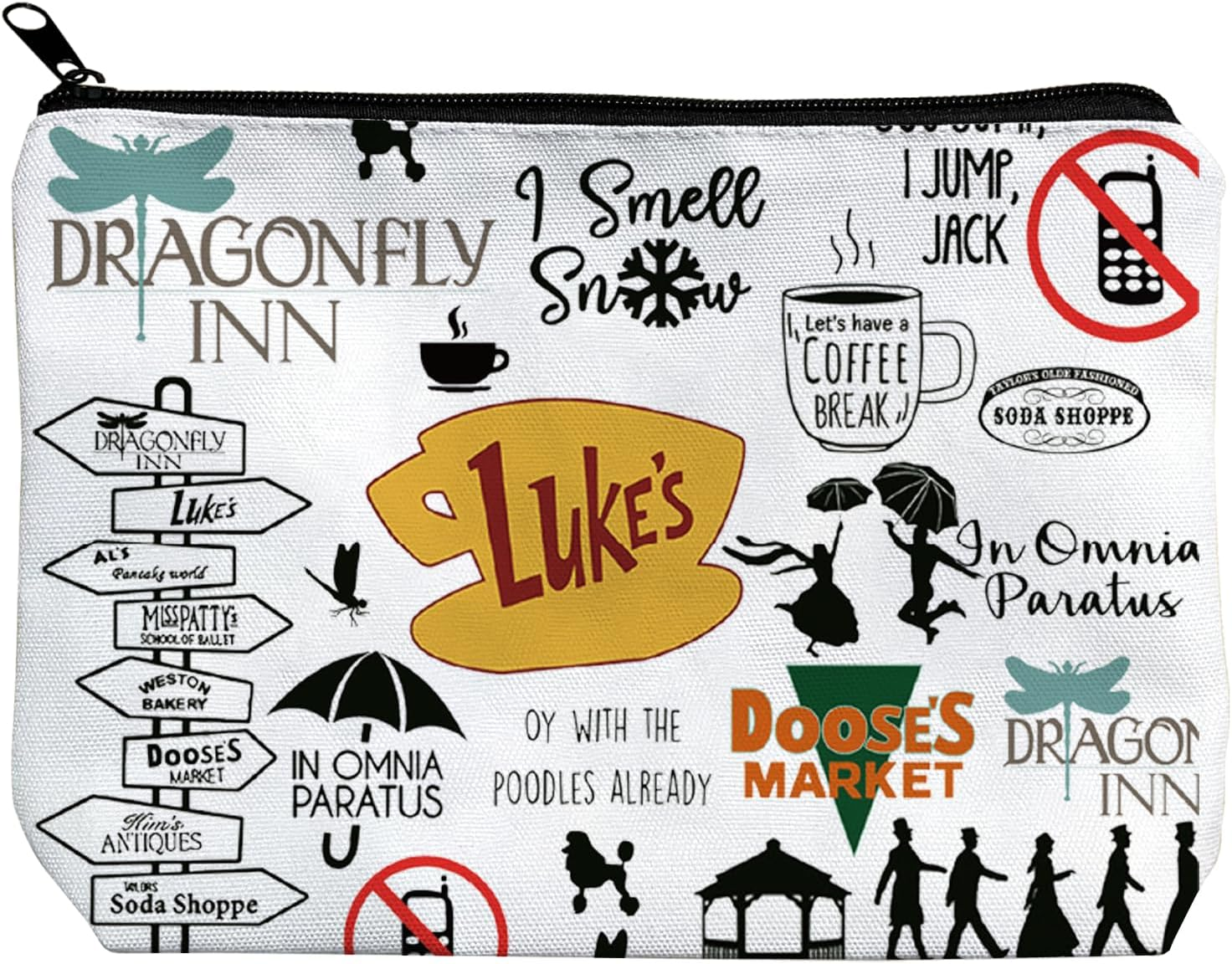TV Show Inspired Gift Luke'S Diner Makeup Bag Dragonfly Inn Merchandise Cosmetic Bag (Luke'S Makeup Bag-Au) image number 4