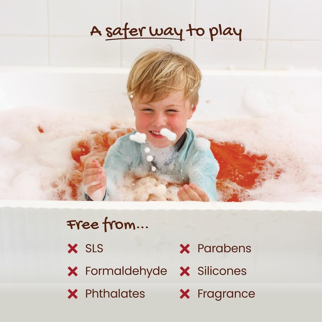 Honeysticks Kids Bubble Bath 3 Pk (Blue, Red, Yellow) - Changes Water Colour, Mix for More Colours - Super Foaming Bath Bubbles, Plant Based, Non Irritating, Safe for Toddlers 1-3, Kids 4-8, Bath Toys image number 3