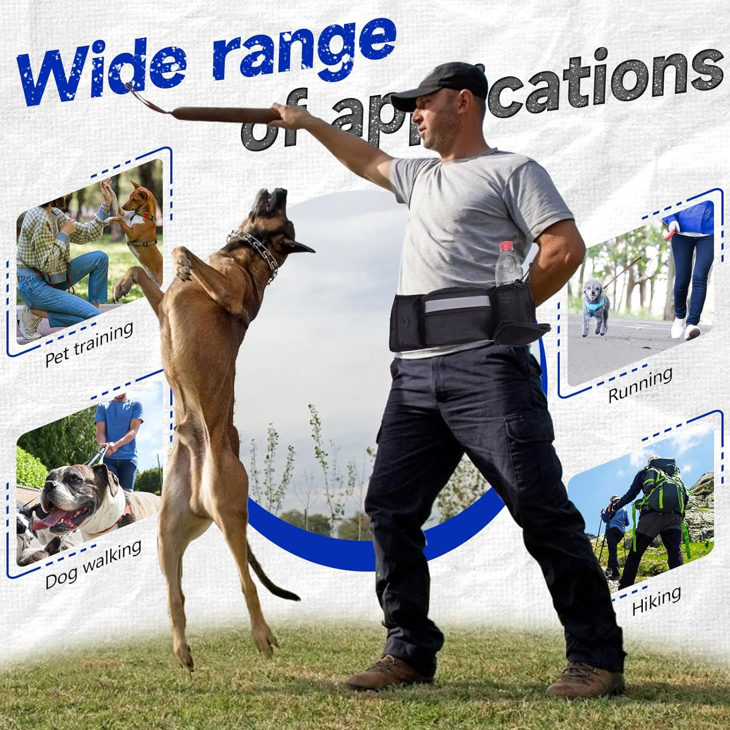 Realand Dog Treat Bag, Dog Walking Treat Bag for Pet Training with Waist Belt, Treat Bag for Dog Training, Treat Bag, Training Bag, Black image number 4