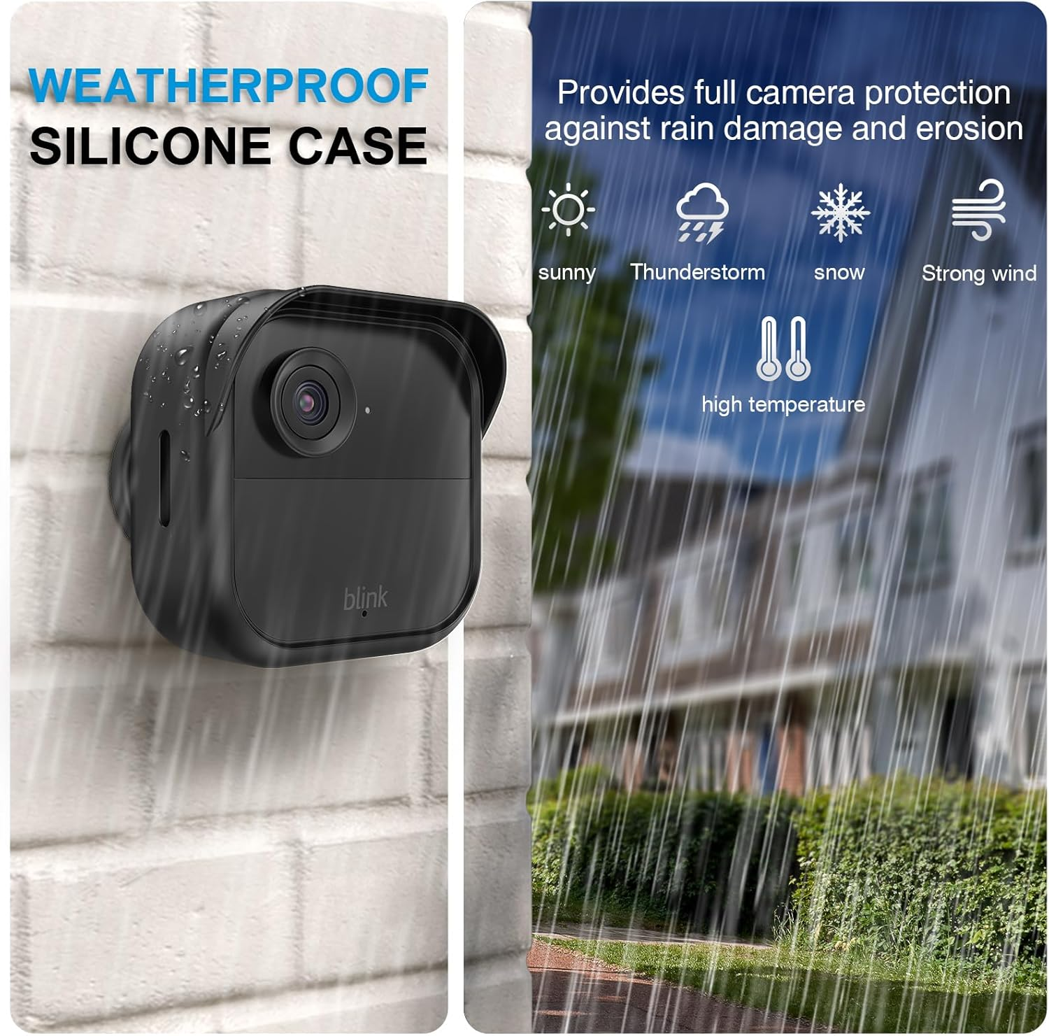 Silicone Case Cover for All-New Blink Outdoor 4 (4Th Gen), Weatherproof Silicone Case Provides Full Camera Protection, for All-New Blink Outdoor 4 Home Security Camera Black, 5 Pack image number 5