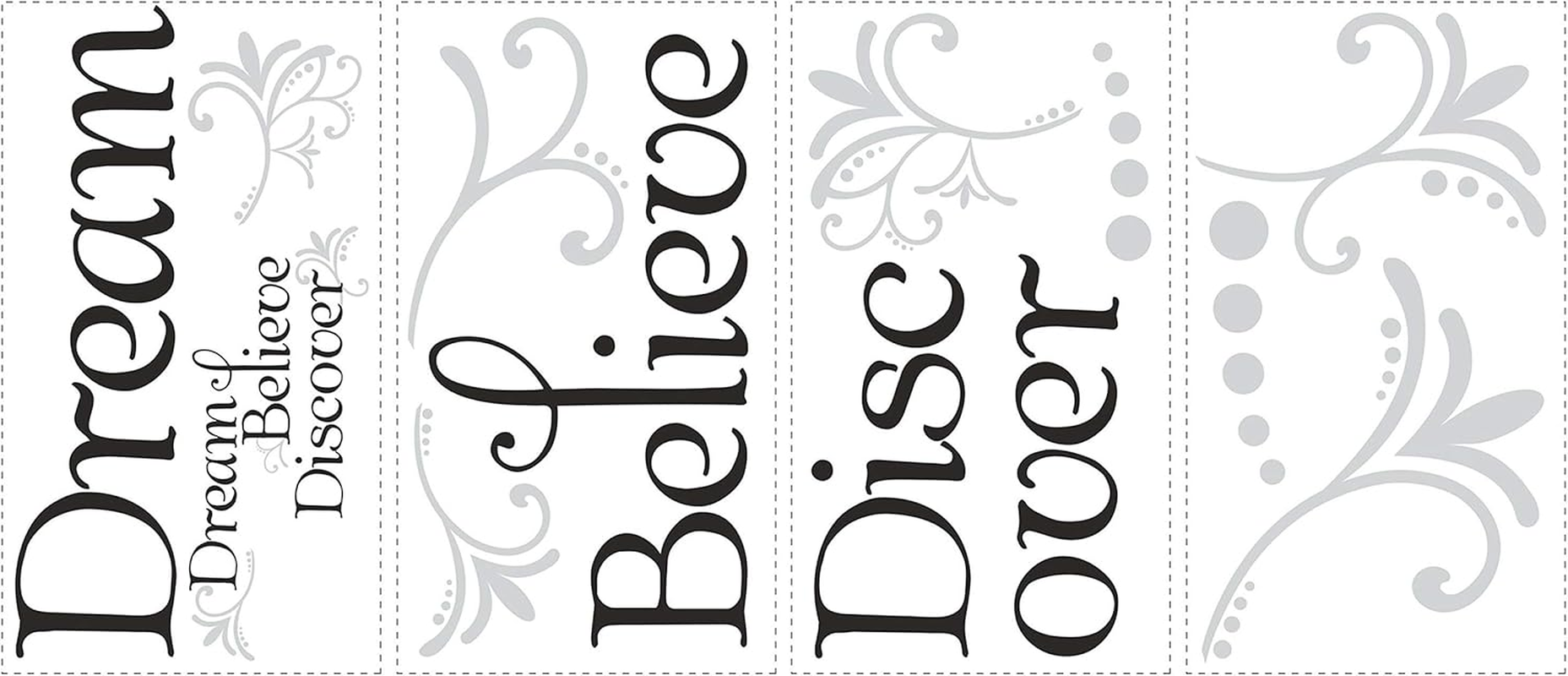Roommates RMK2082SCS Dream Believe Discover Quote Peel and Stick Wall Decals image number 4