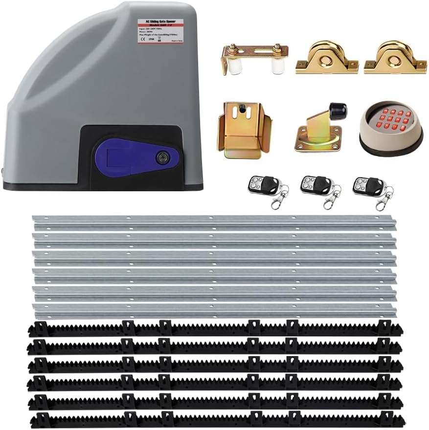 Electric Sliding Gate Opener 800KG Auto Remote Hardware Kit Rail 6M image number 4