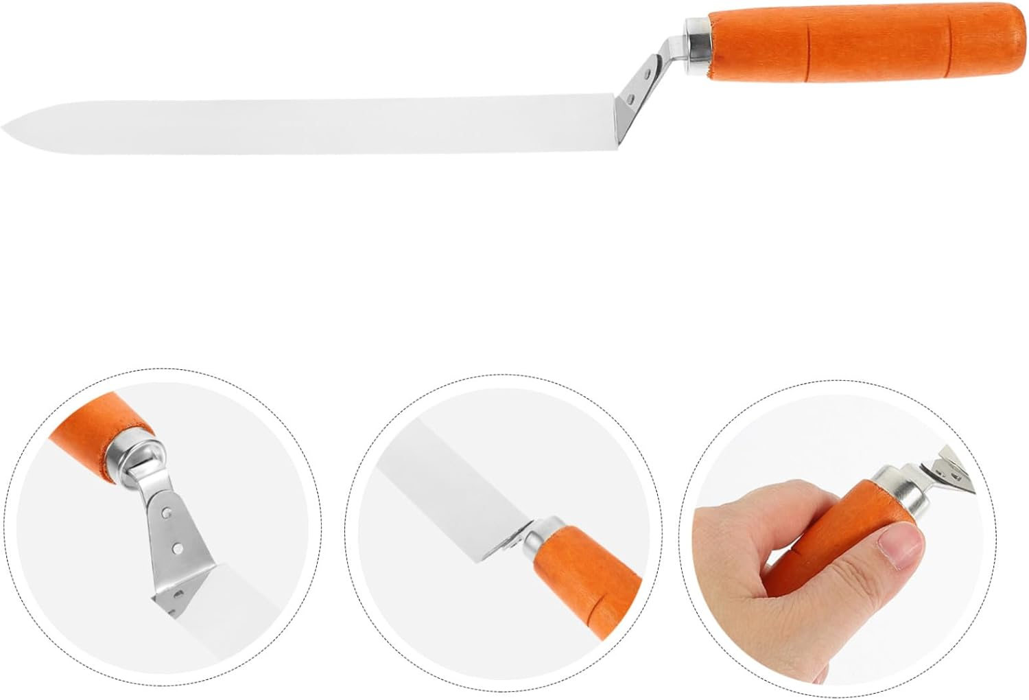 Toddmomy Stainless Steel Uncapping Knife Honey Extractor Tool with Wooden Handle Efficient Z Type Honey Scraper for Beekeeping Small Easy Operation Practical Equipment for Random Color image number 5