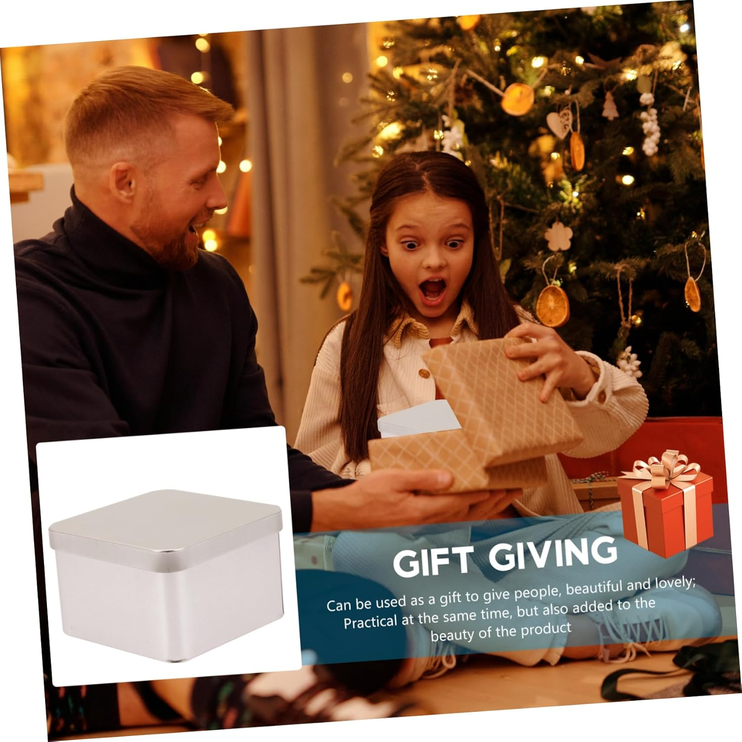 GRIRIW 5Pcs Tinplate Storage Can Home Tea-Leaf Jar Tea Container Home Supply Tin image number 4