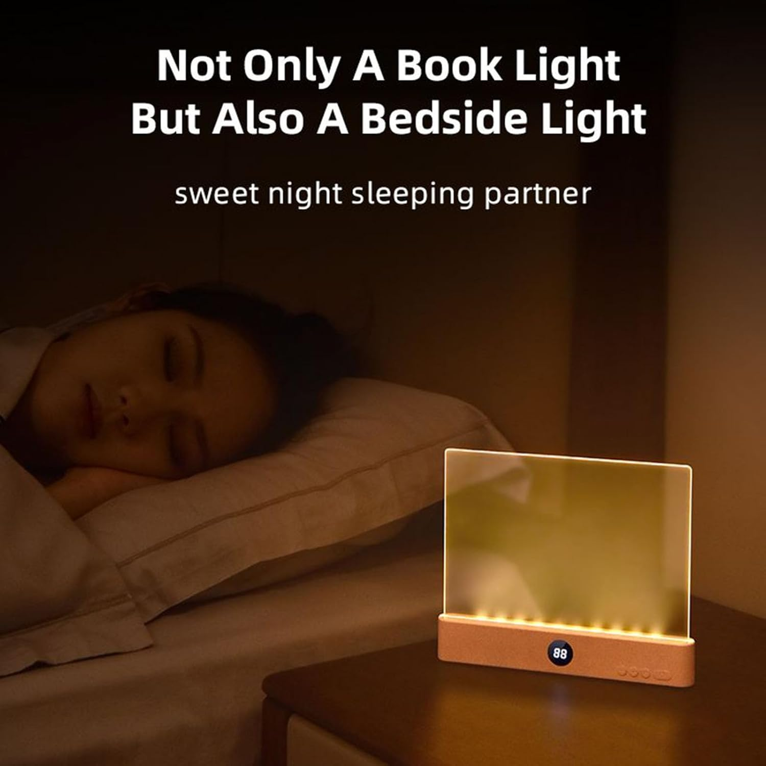 Flat Book Light, Rechargeable Reading Lights for Books in Bed, Book Lights for Reading at Night, Booklight Night Light with 3 Colors & Timer, Eye Protection for Bedroom Dormitory College Library - Pink image number 3
