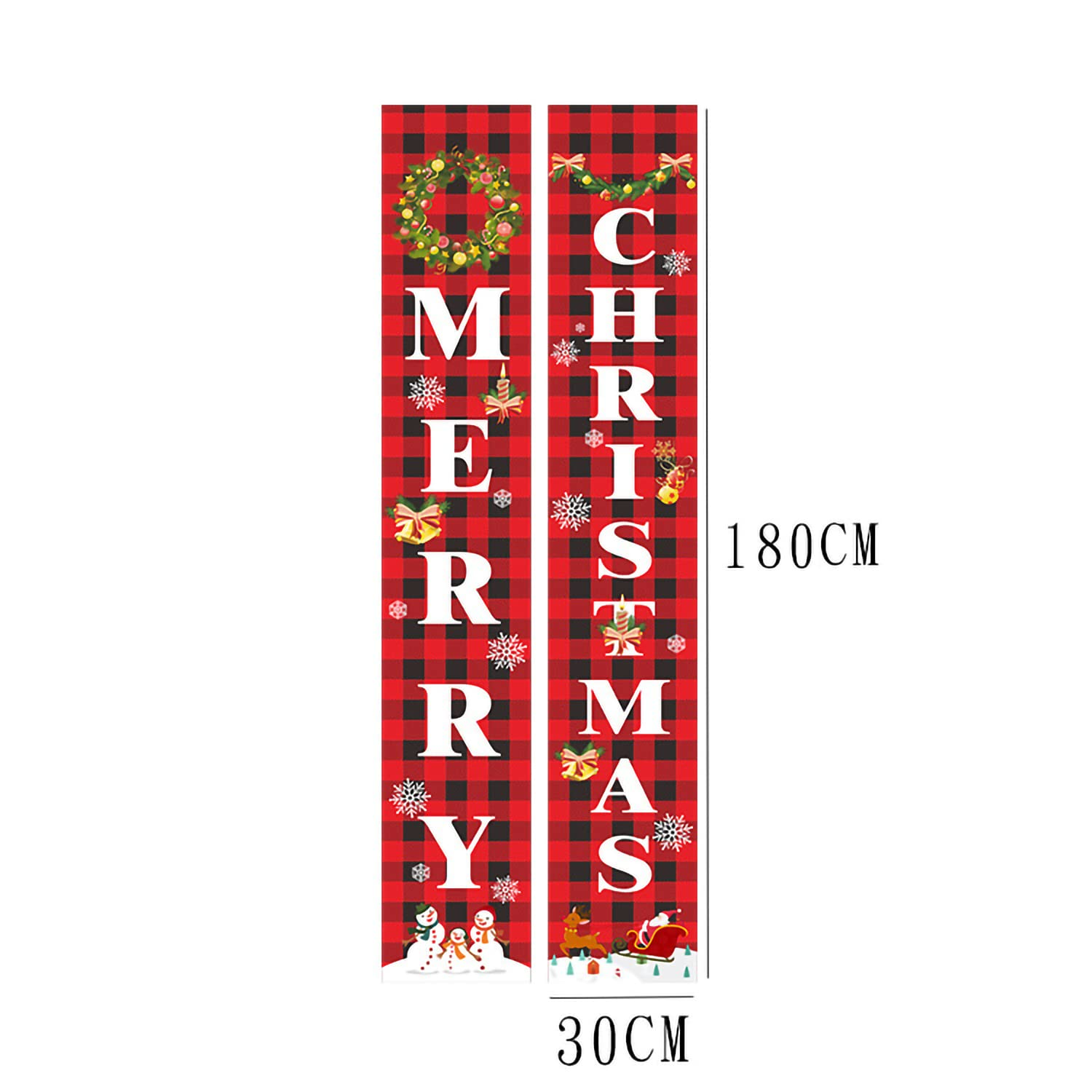 GIOD Christmas Porch Sign, Christmas Decoration, Yard Signs, Merry Christmas Decoration Banner, Decorative Door Curtain Hanging Flag, Christmas Holiday Home Outdoor Porch Sign