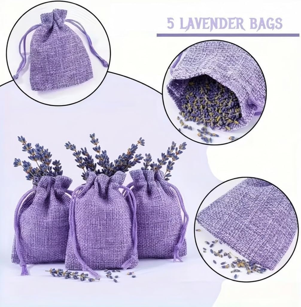 5 Lilac Organza Bags Filled with Natural Organic French Provence Lavender 5X7 Sized Sachets image number 1