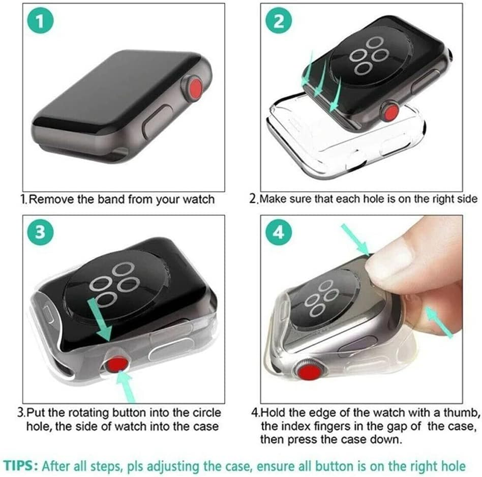 Ultra Slim Clear Soft Silicone Gel Case Cover for Apple Watch Full Cover Iwatch Series 7 SE 6 5 4 3 2 Clear Case 38/42 42/44 41/45Mm (38Mm - for Iwatch 2-3) image number 1