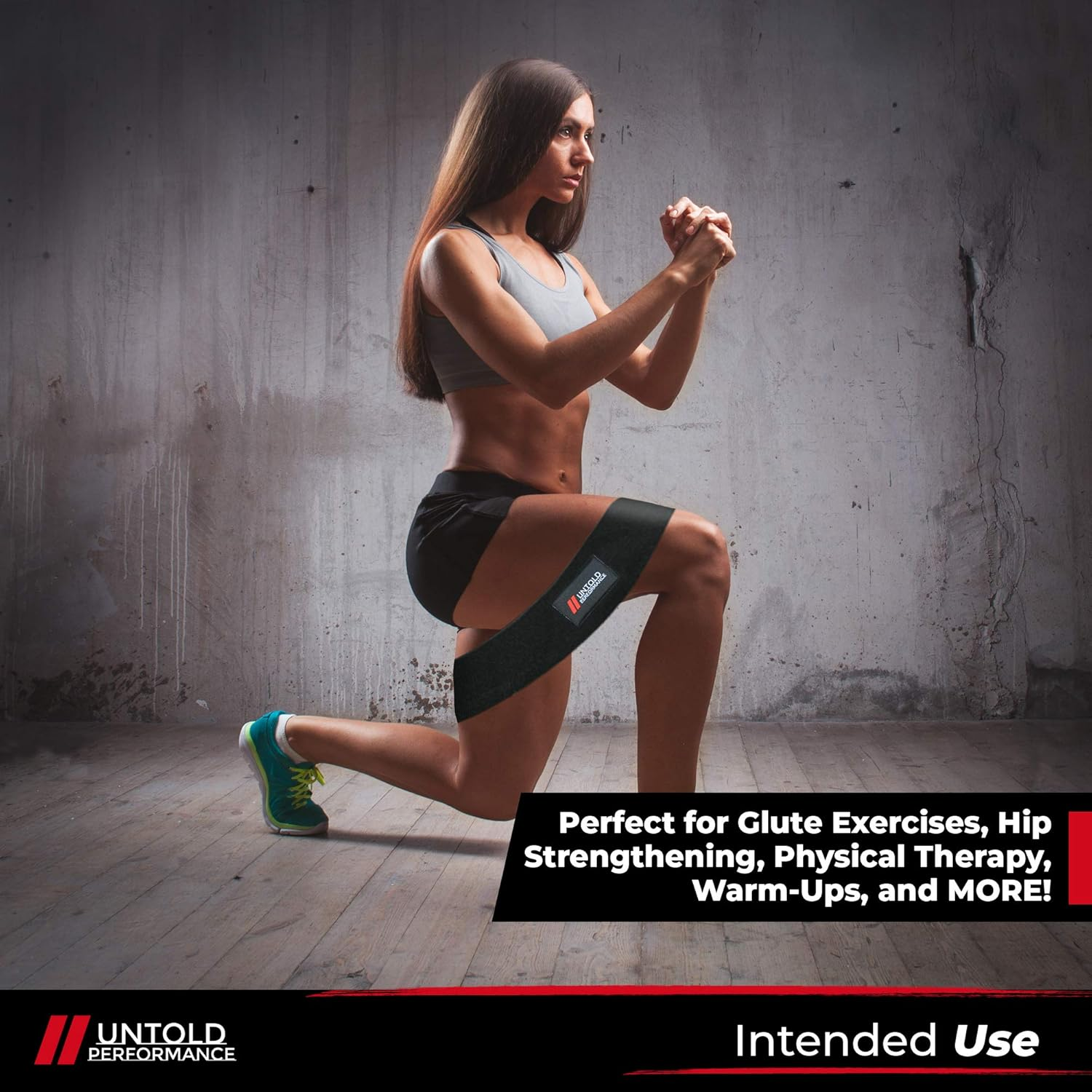 High Resistance Hip Band | Build and Activate Glutes, Quads, Hamstrings, Hips, and Butt | Weightlifting, Bodybuilding, Powerlifting, Cross Fit Training, and Yoga for Men and Women - Black - Heavy image number 5