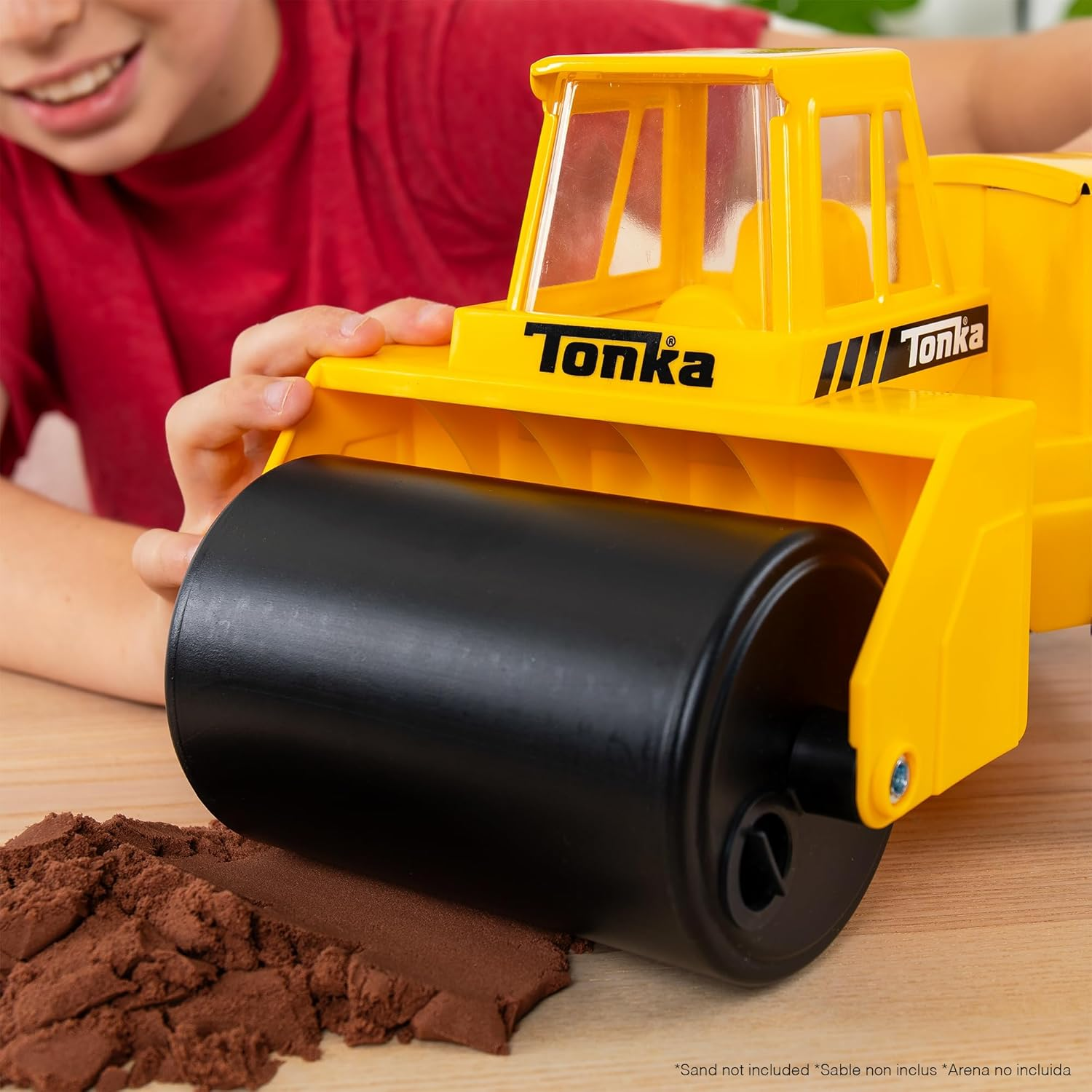 Basic Fun Tonka Steel Steam Roller, Heavy Duty Real Steel Construction, Yellow Demolition Toy with Realistic Action, Ages 3+ for Boys and Girls, Ideal for Kids, Toddlers image number 1
