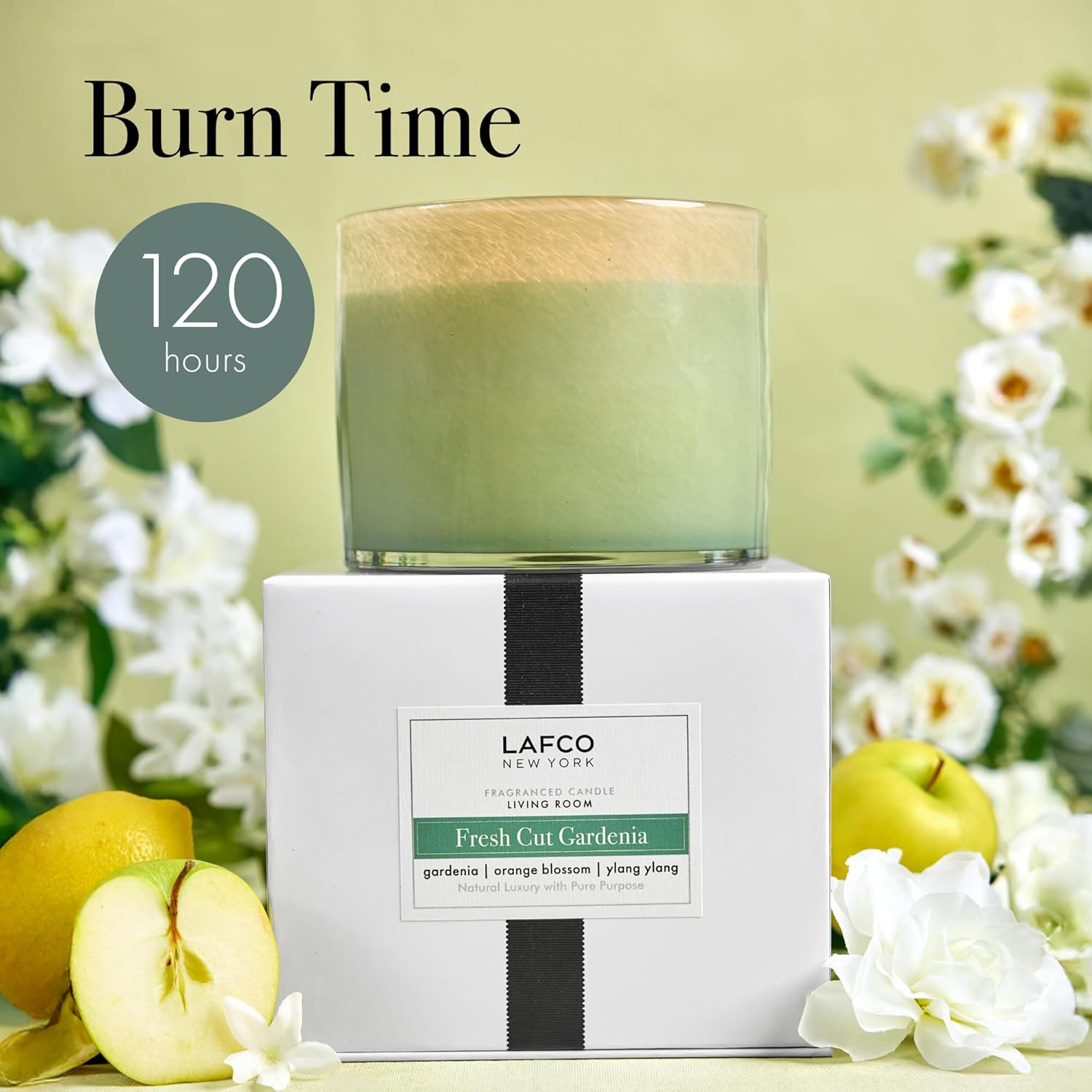 Lafco Fresh Cut Gardenia 3-Wick Candle, Green, 30 Ounce image number 1