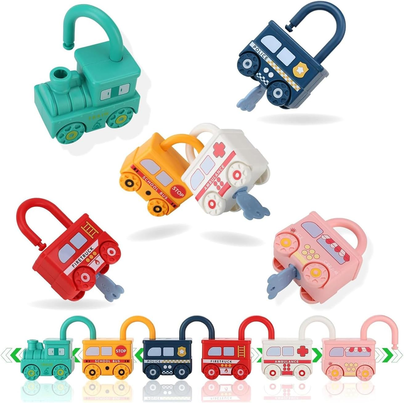 Lock and Key Toys for Toddlers 18 Months+ - Montessori Car Toy Set with Keys, Educational Number & Color Matching Preschool Learning Toys for Boys Girls Ages 1 2 3 4 5 image number 1