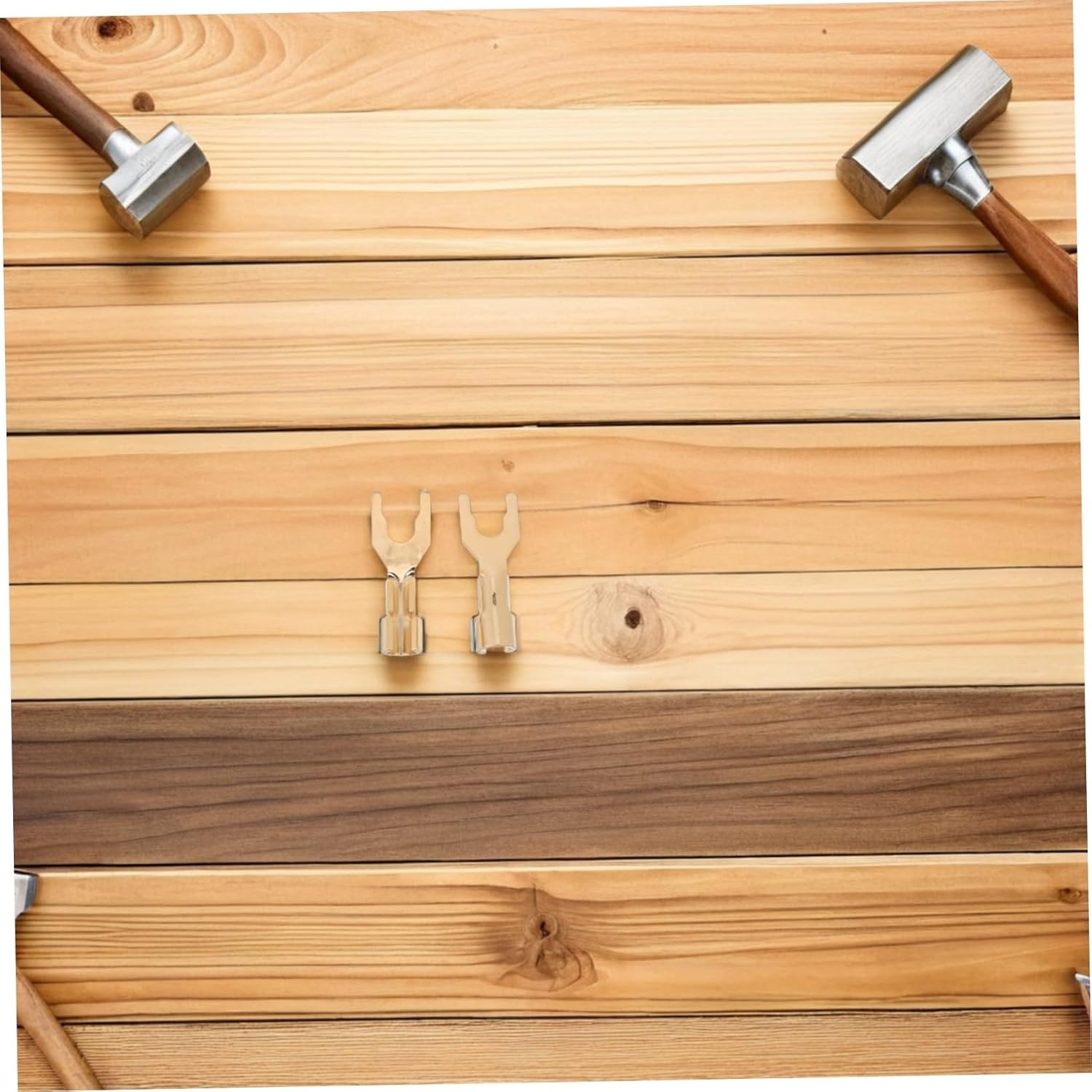 SHOWERORO 2Pcs Plated Speaker Spade Connectors Hifi Banana Plugs for Amplifier Audio Fit Y Fork Wire Connectors Compatible with Home Theater and Recording Studio Systems