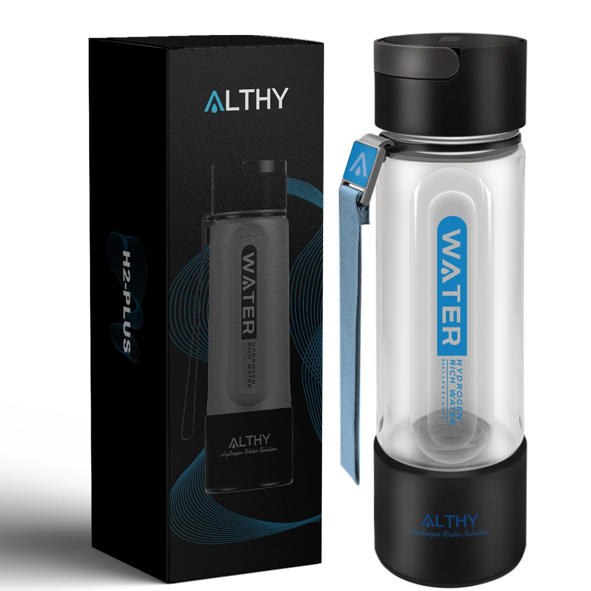 ALTHY Hydrogen Water Generator Bottle Cup Dupont SPE+PEM Dual Chamber Lonizer,Upgrade 40 Times Electrolysis / 4000Mah for Travel image number 3