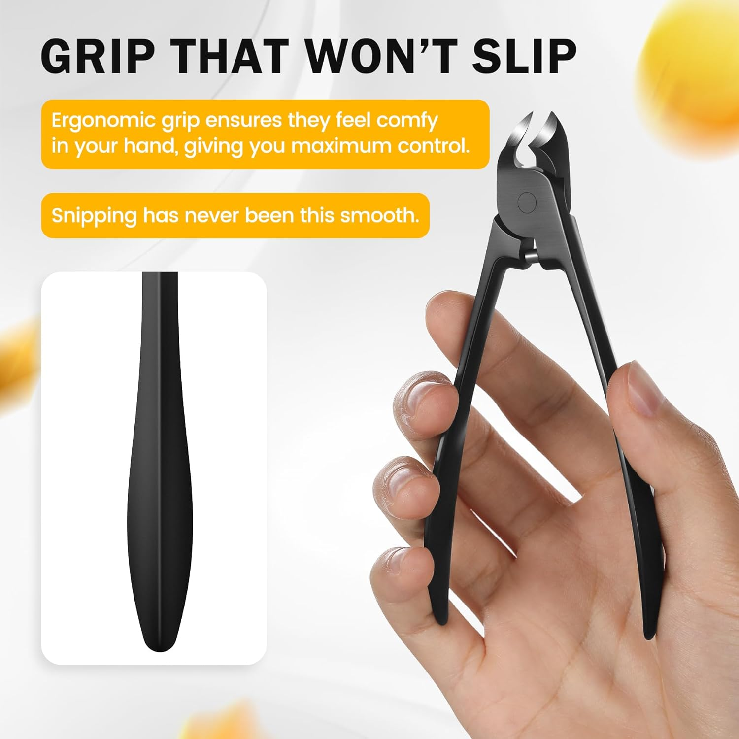 BEZOX Thick Toe Nail Clippers - Comfortable Rebound Thick Spring Toenails Clipper for Thick Nails for Seniors, Precision Fingernail Clippers for Men and Women - Black - Silver image number 2