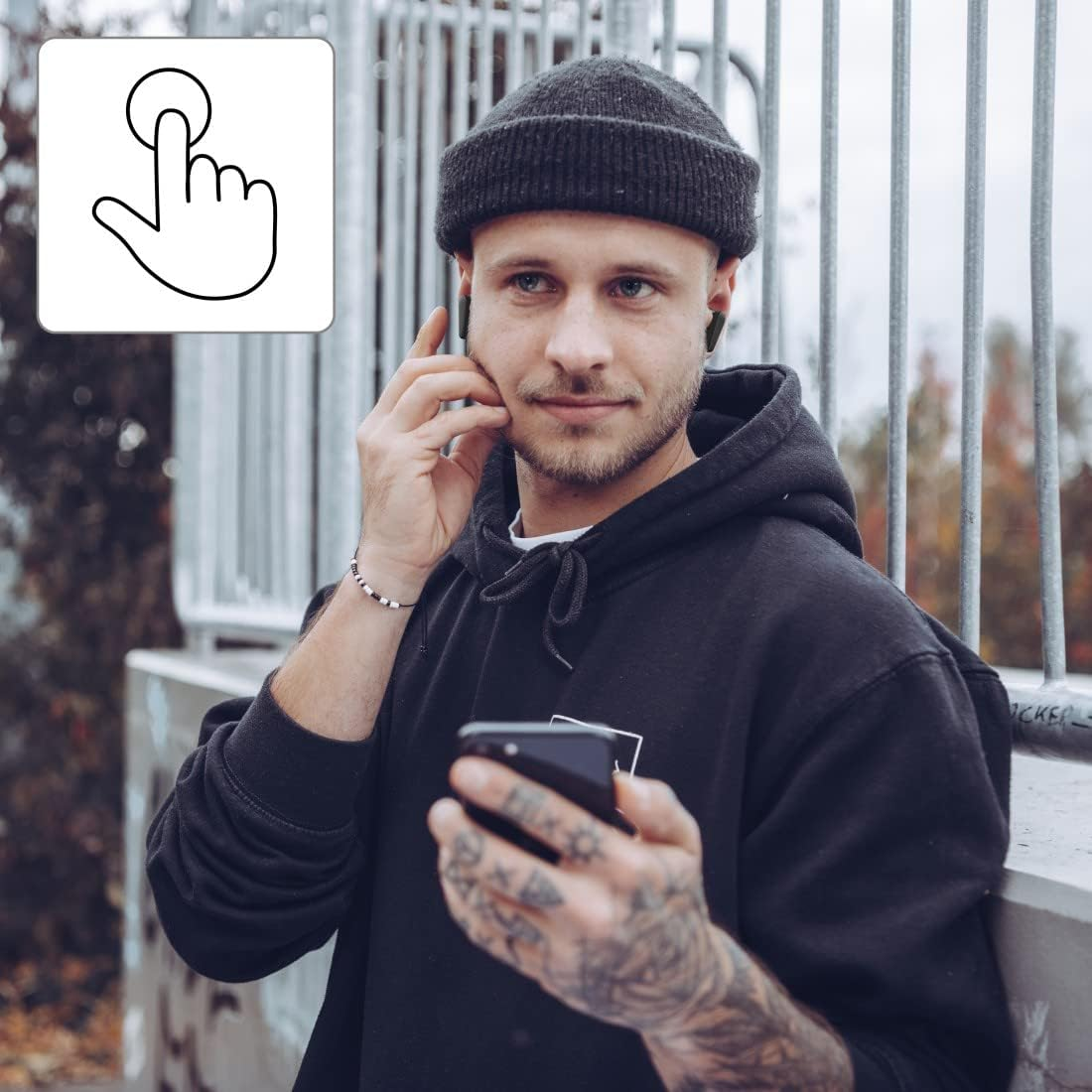 Hama Bluetooth Headphones Spirit Pocket (In-Ear Headphones with Microphone, True Wireless Earbuds with Charging Station, Especially Light, Running Time 30 Hours, Wireless Headphones with Voice - White image number 2