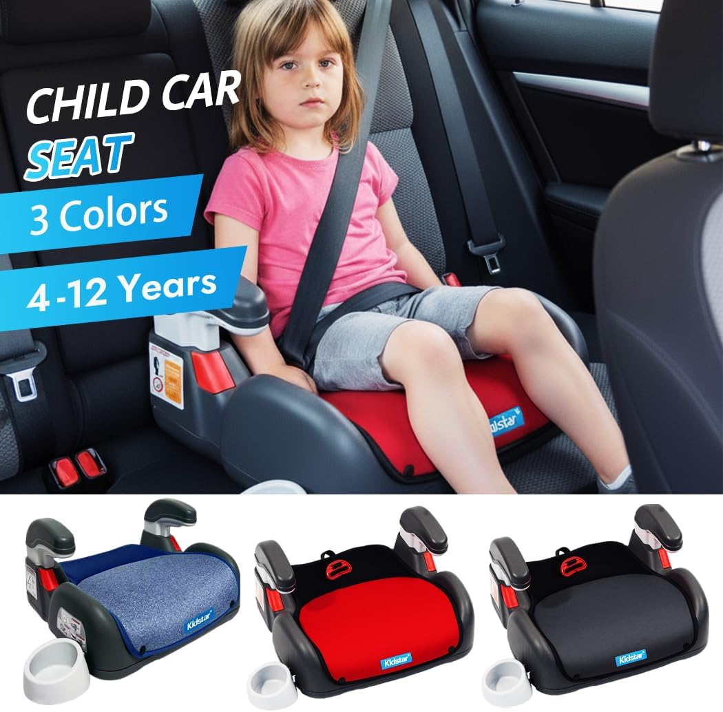 Safety Chair Toddler, Light Blue Ergonomic Kids Seat with High Elastic Sponge & PP, SGS Certified, Flame Retardant Fabric & Seatbelt Buckle image number 2