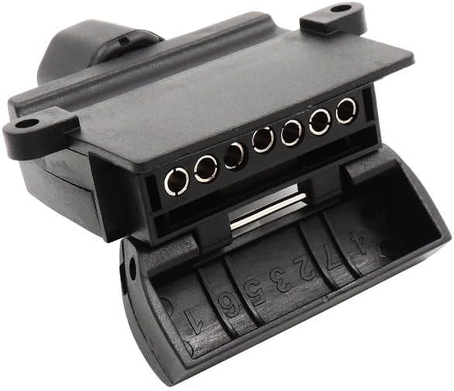 7 Pin Flat Trailer Plug Male & Female Socket Set Caravan Boat Adaptor Connector for Caravan Trailer Truck RV Boat image number 2