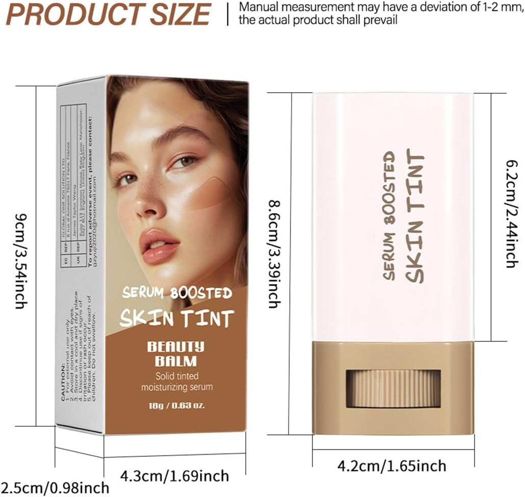 Baorder Foundation Stick Beauty Balm Boosted Skin Tint Portable Olive Tinted Moisturising Serum Contour Stick Foundation Face Stick for Women, Natural Finish (02) image number 1