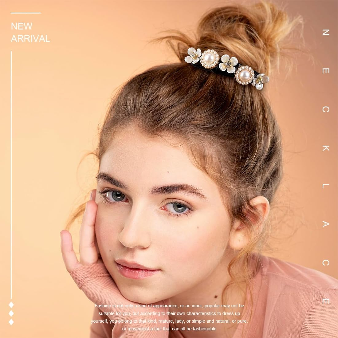 JEYORZY Pack of 4 Magic Hair Buns, Pearl Flowers Hair Bun Maker, Women'S Doughnut Hair Bun Maker, Hair Pin Hair Bun Maker, Hair Holder, Hair Styling Tool, for Girls and Women image number 3