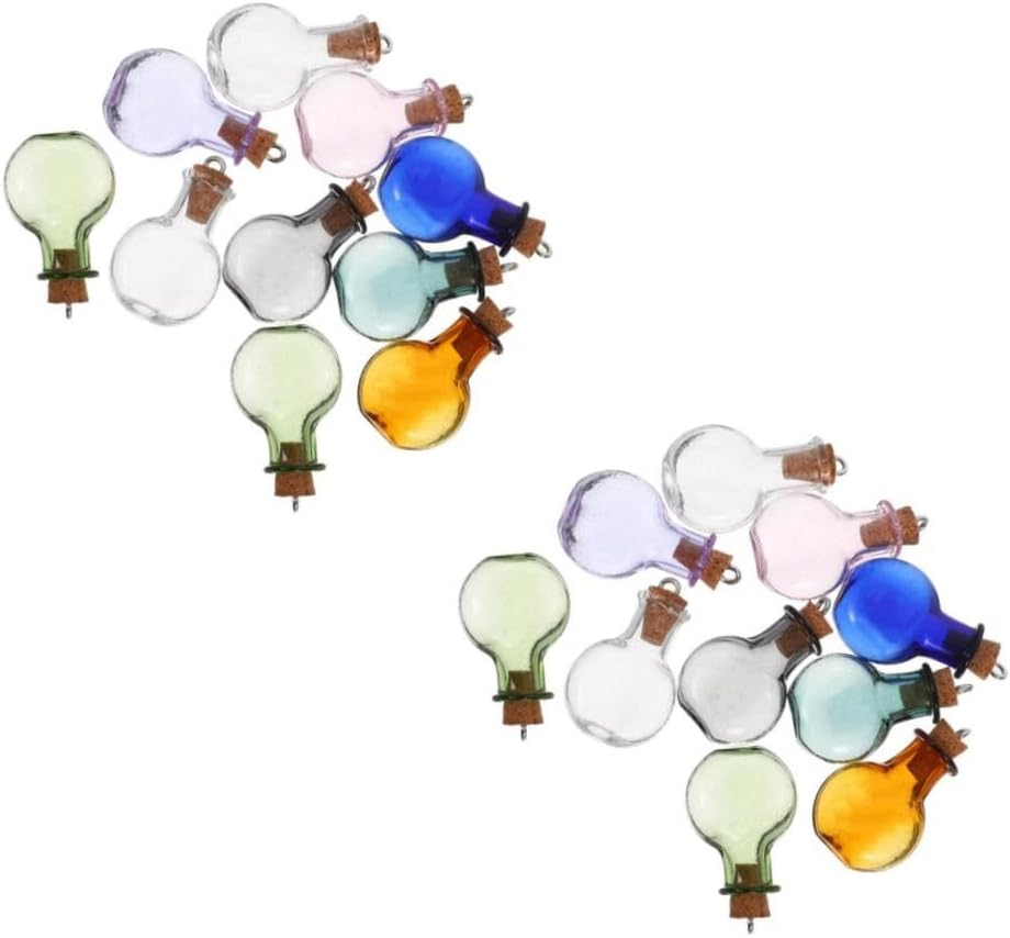 STOBAZA 3Sets Mini Glass Bottle with Lid Creative Glass Jars for Decor Storage Diy Present with Cork Stopper 10Pcs*3