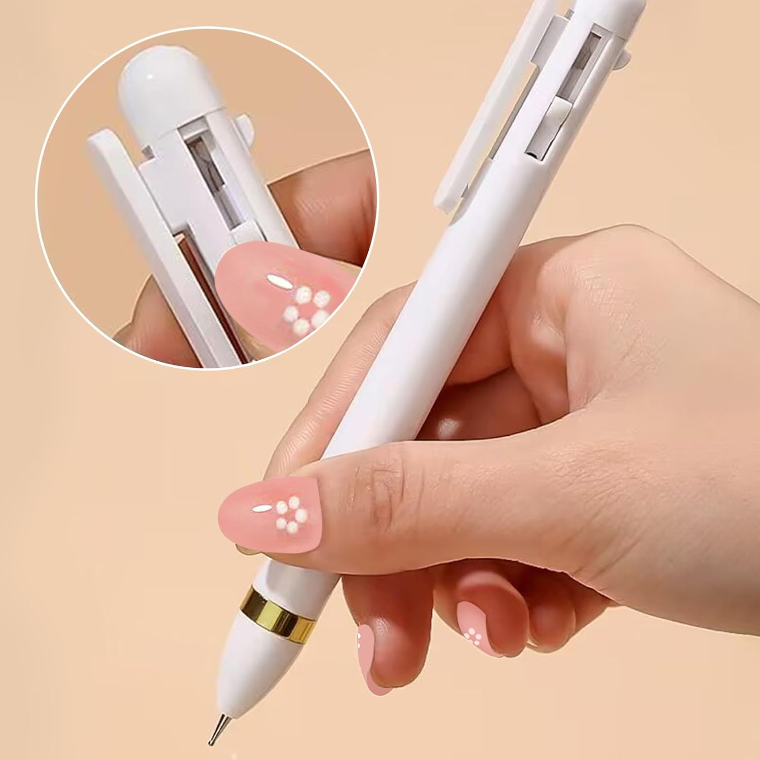 HJ Nail Dotting Pen Ballpoint Design Nail Art Kit with Tip Dot Paint, White-Nat248 - Hj-Nat248-Pink image number 5