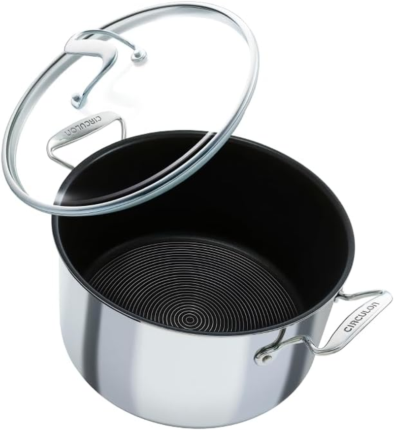 Circulon C-Series Hybrid Clad Stainless Steel Stockpot 26Cm/7.6L, Nonstick Induction Compatible Cookware with Lid, Steelshield, Metal Utensil Safe, Oven & Dishwasher Safe, Silver image number 3