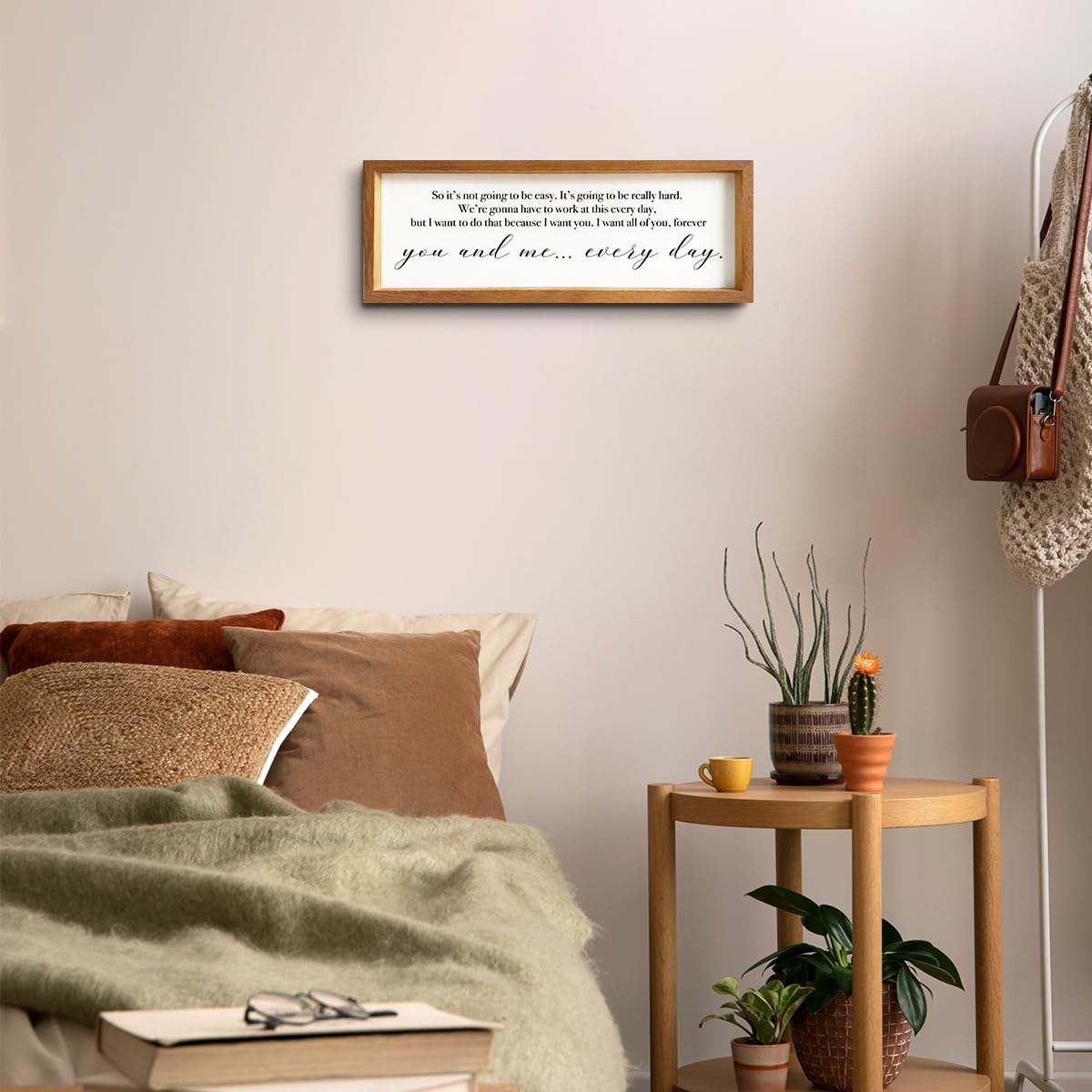 Inspirational Quotes Motivational Rustic Country Affirmations Decorative Wooden Framed Sign Encouragement Farmhouse Hanging Wall Decor Home Office Living Room Bedroom Kitchen Hallway Decoration image number 1