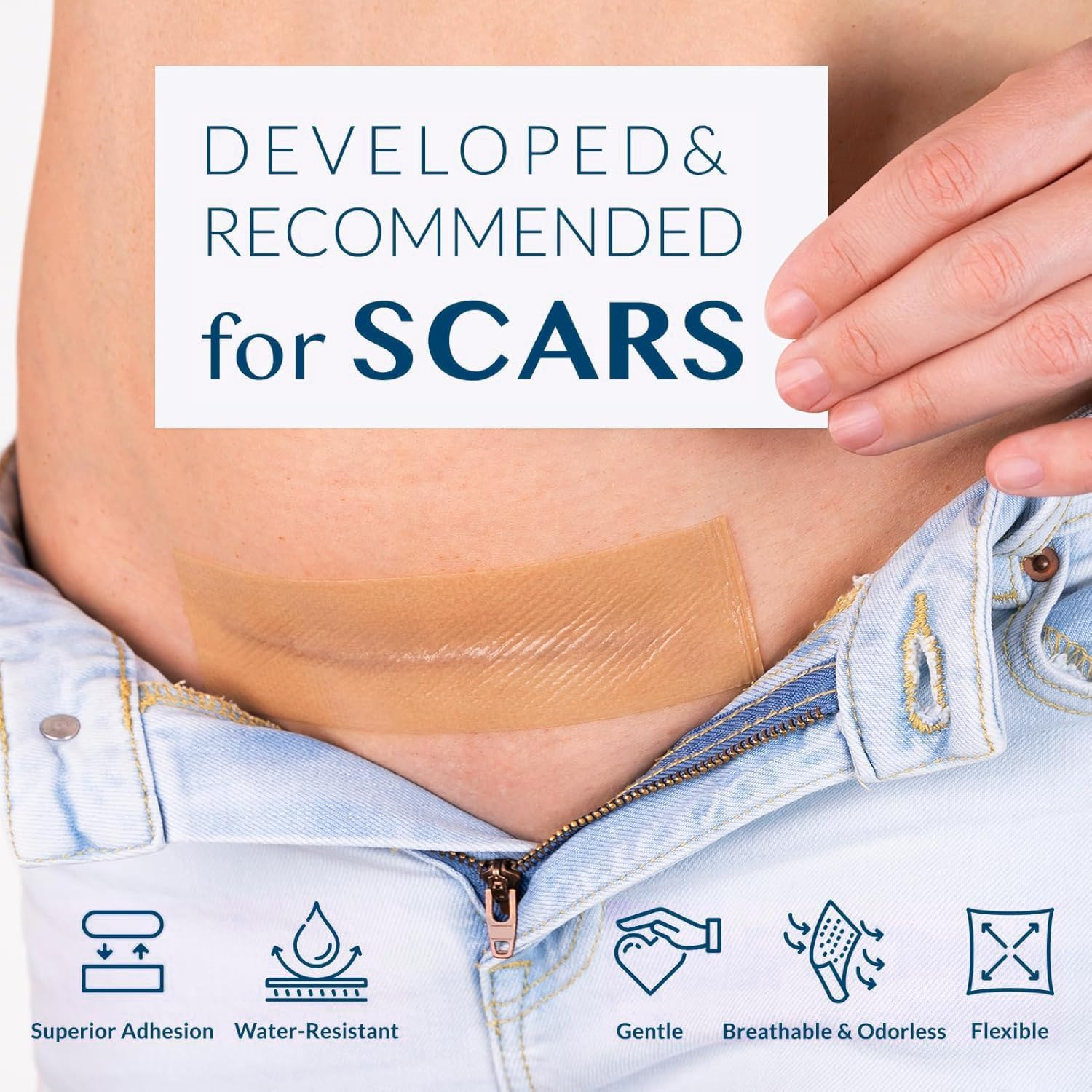 Silicone Scar Tape (4X300Cm Roll-3M), Silicone Scar Sheets, Scar Tape for Surgical Scars, Silicone Tape for Scars, Scar Sheets for Surgical Scars, C-Section, Tummy Tuck and Keloid image number 3