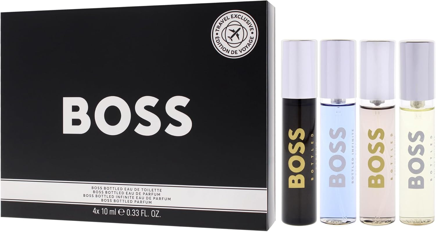 Boss Bottled by Hugo Boss for Men - 4 Pc Mini Gift Set 0.33Ozy, Infinite EDP Spray, 0.33Oz Bottled Parfum Spray image number 1