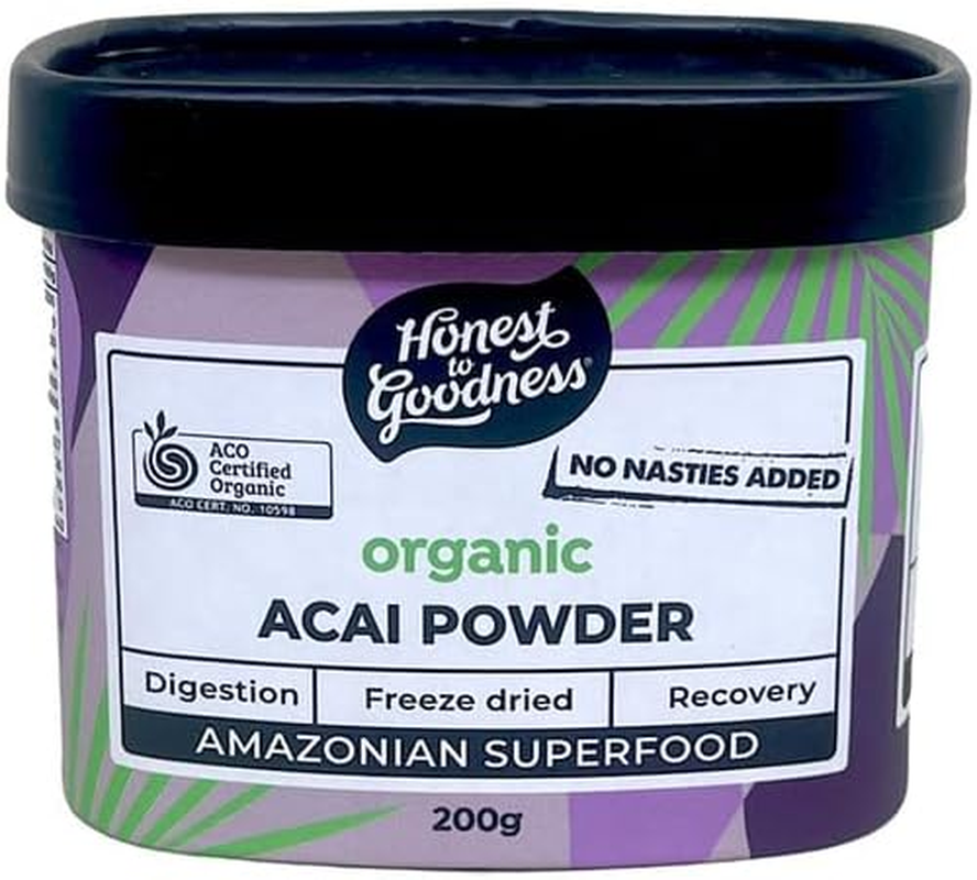 Honest to Goodness, Organic Acai Powder, 200 Grams - a Rich, Dark-Berry Flavour, Reminiscent of a Fruity Chocolate Bar. Sustainably Sourced. Natures Powerhouse. image number 2