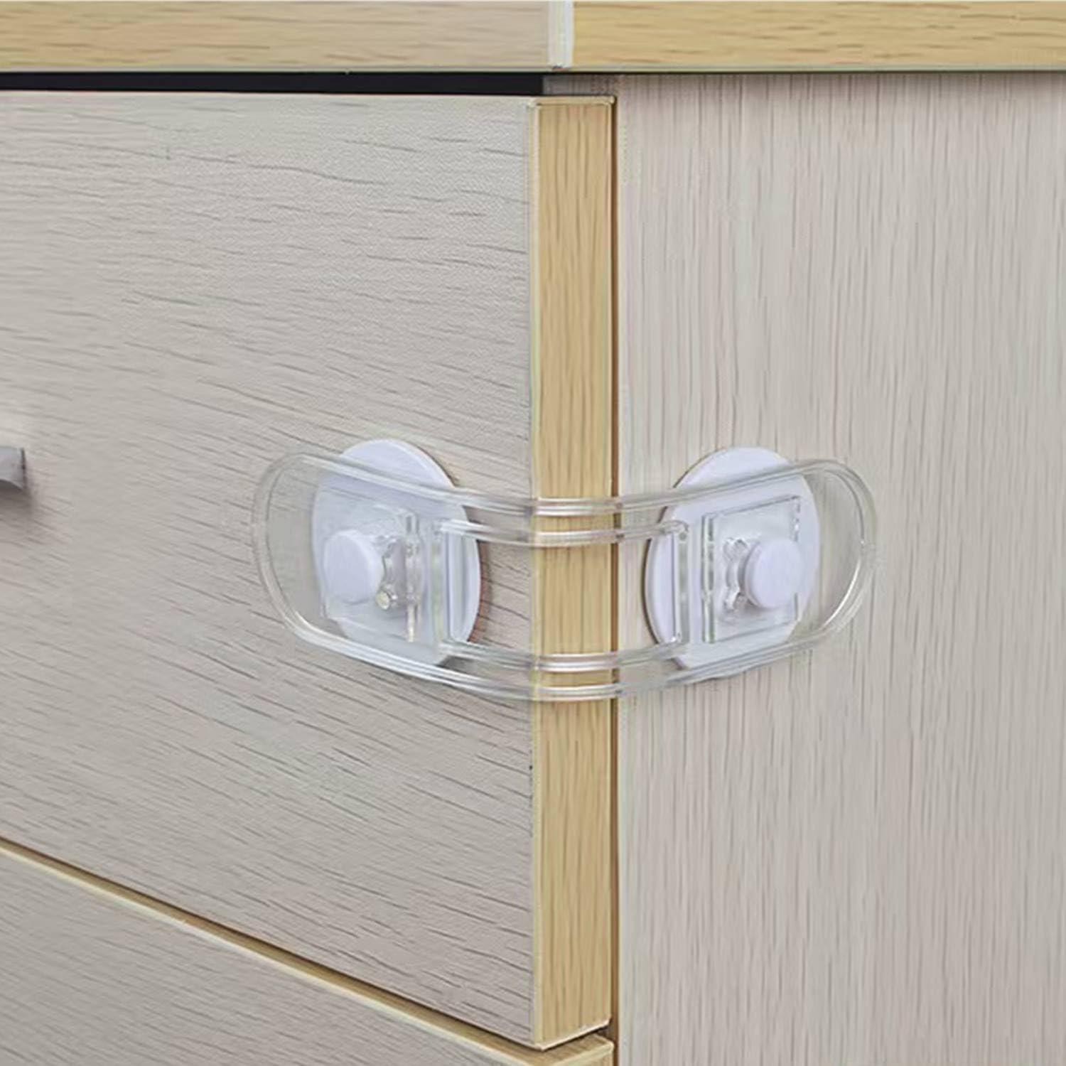 Child Safety Cabinet Locks - (10 Pack 11Cm) Baby Proofing Latches to Drawer Door Fridge Oven Toilet Seat Kitchen Cupboard Appliance Trash Can with 3M Adhesive - Adjustable Strap No Drill No Tool image number 1