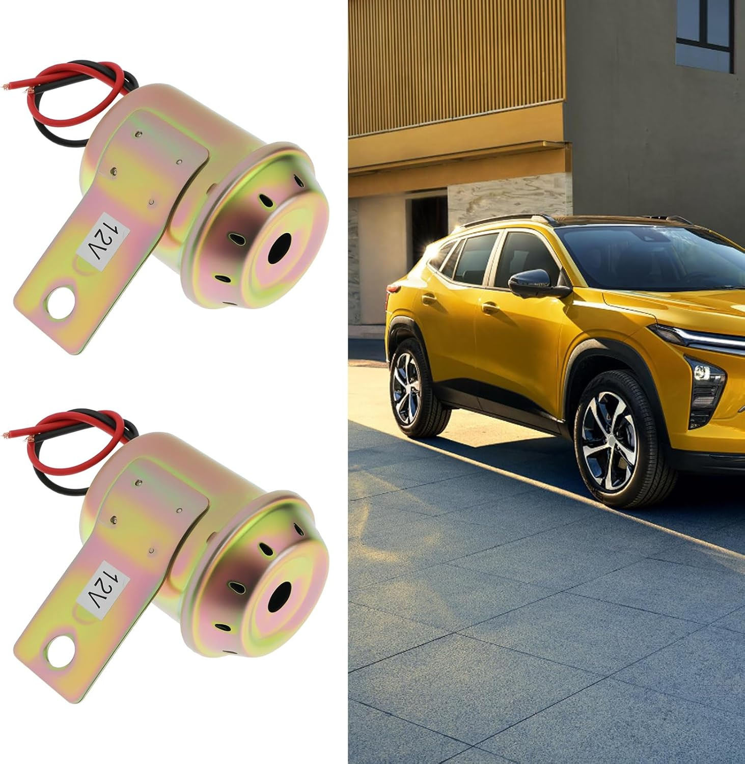 2Pcs 12V Car Metal Horn Beeper Buzzer Warning Tone Alerts Buzzer Suitable for Car Reversing and Warning Passers-By image number 6