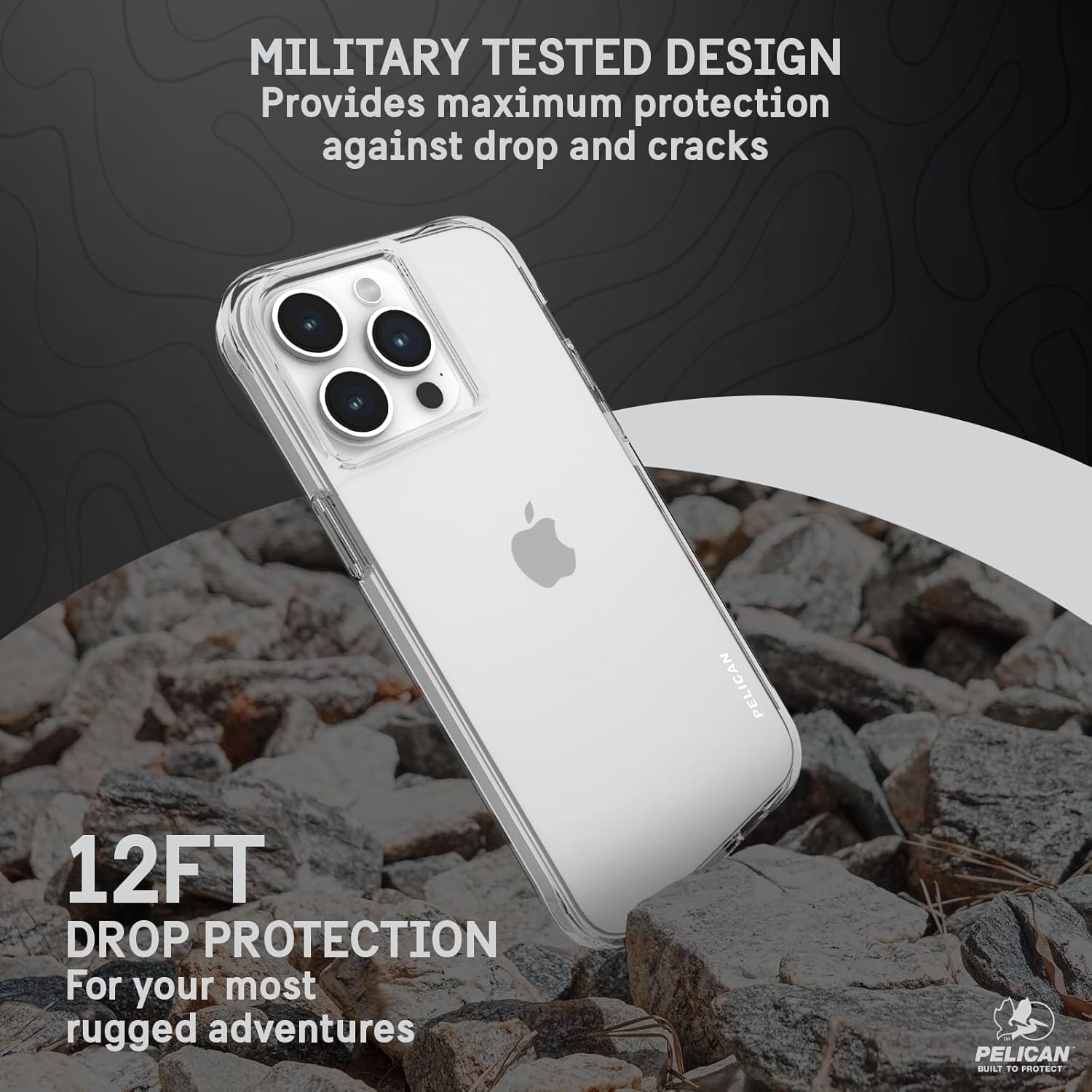 Pelican Ranger Series - Iphone 15 Pro Max Case 6.7' [Wireless Charging Compatible] [Anti-Yellow] Protective Phone Case with Anti-Scratch Tech [12Ft Mil-Grade Drop Protection] 15 Pro Max Cover - Clear image number 6