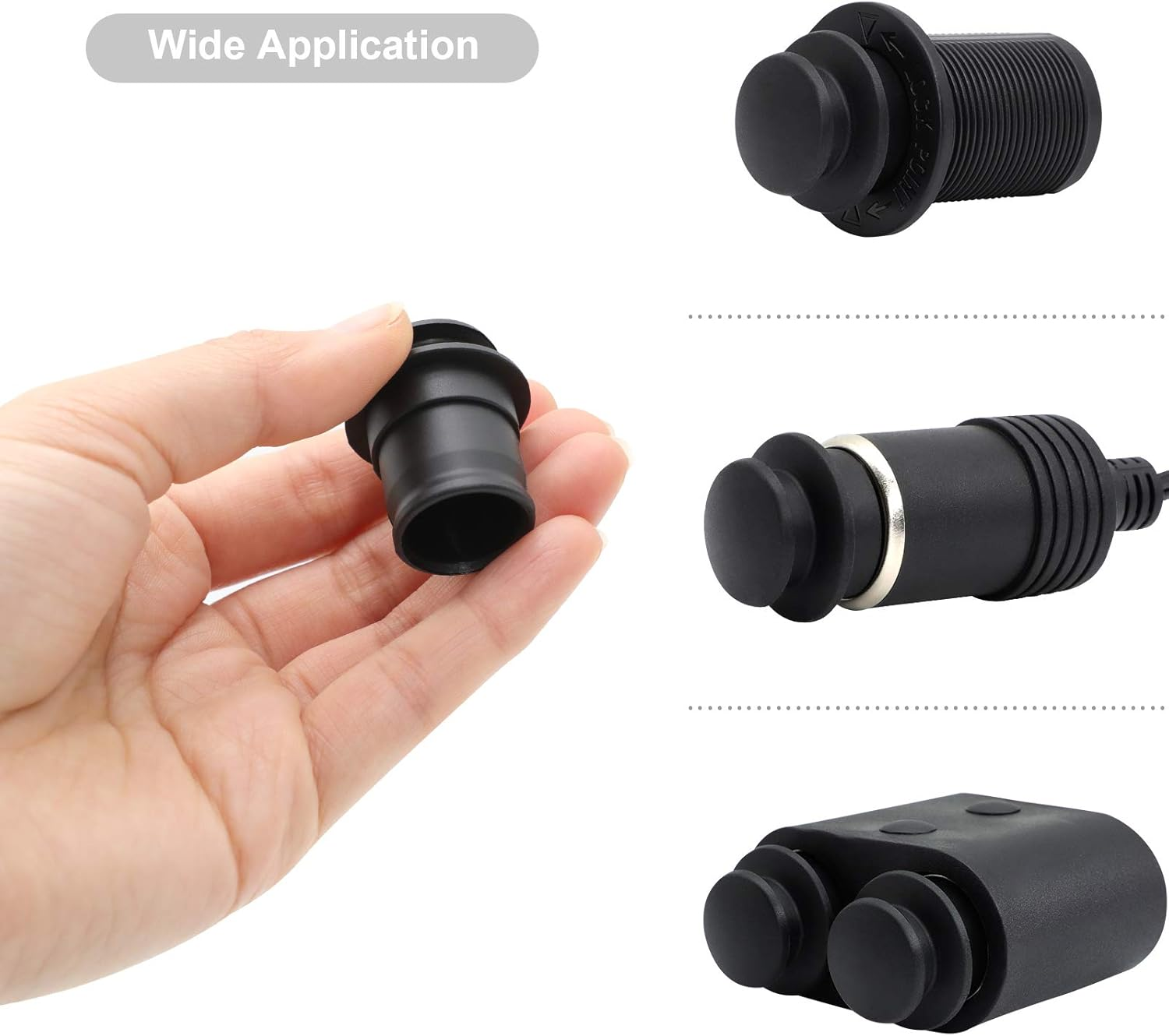 ZHSMS Universal Cigarette Lighter Cap - Waterproof Dustproof Cover for Auto Car Lighter Socket Plug - Car Accessory 2Pack (Black) image number 3