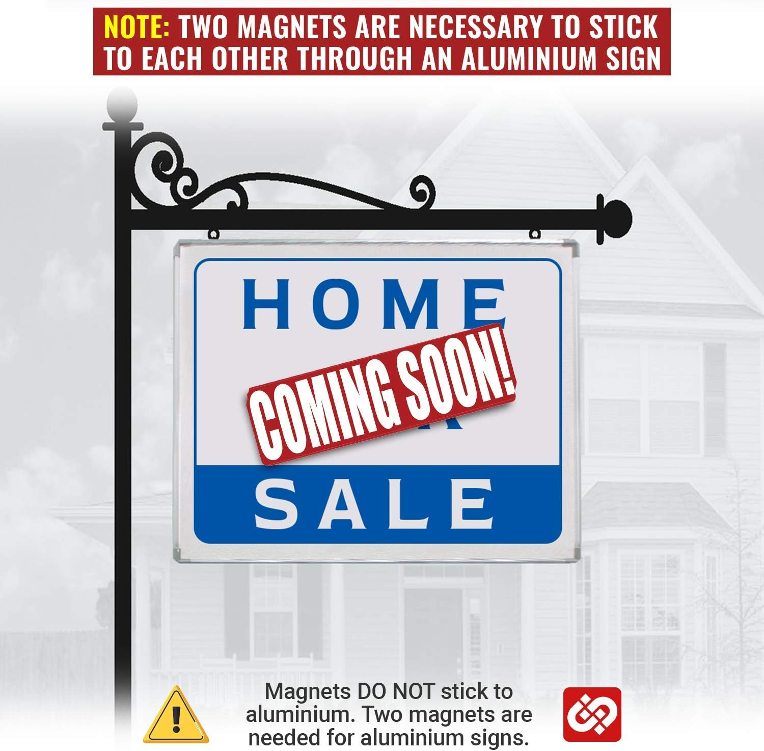 Realtors' Reusable Coming Soon Sign - Magnetic Real Estate Rider image number 2