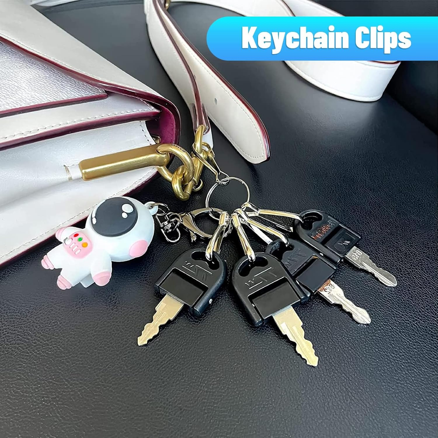 Metal Spring Hooks, 160 Pcs Lanyard Zipper Pull Key Chain Hanging Snap Clip Buckles Small Tools (28Mm* 8Mm) image number 1